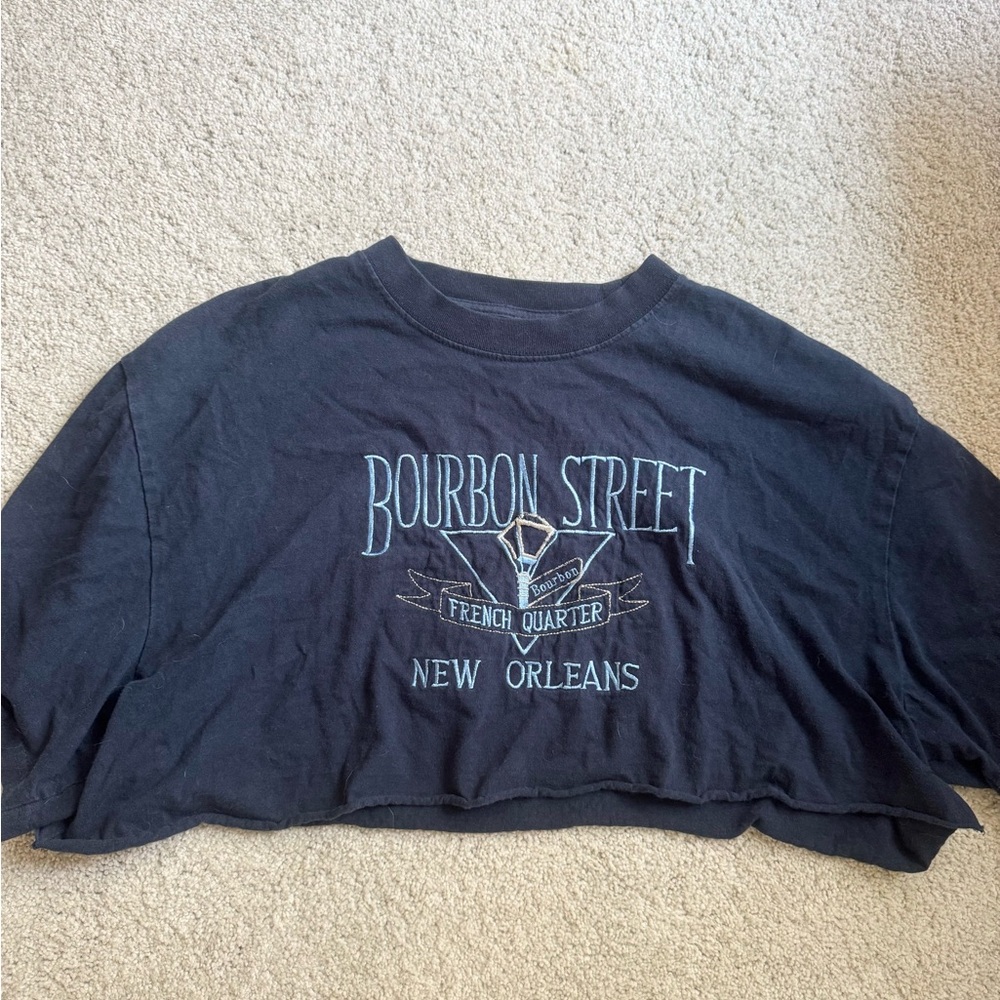 Source Unknown navy blue Crop Top